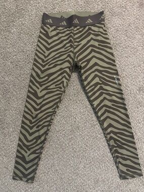 Womens Zebra Print Adidas Compression Pants